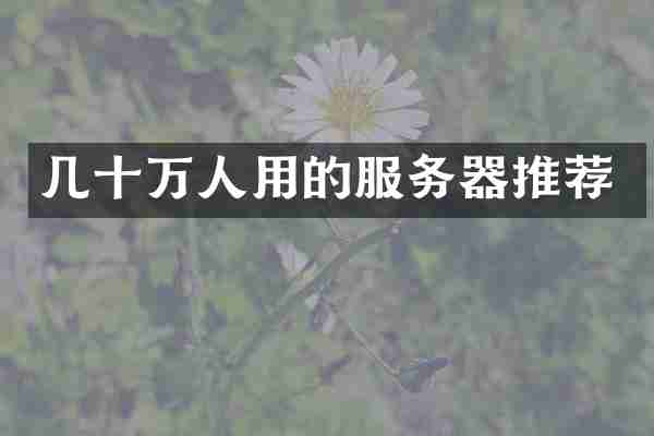 几十万人用的服务器推荐