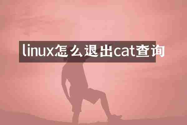 linux怎么退出cat查询