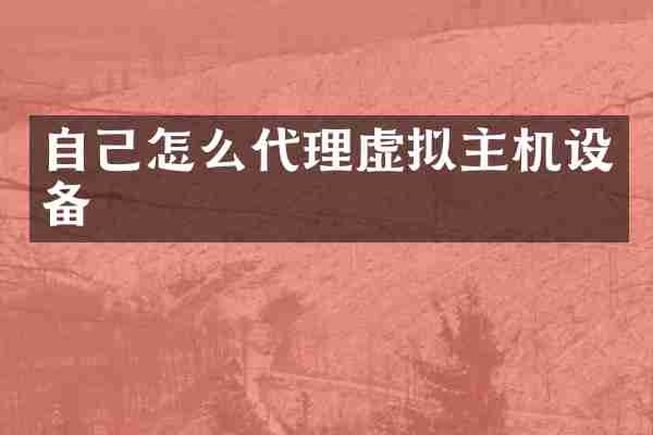 自己怎么代理虚拟主机设备
