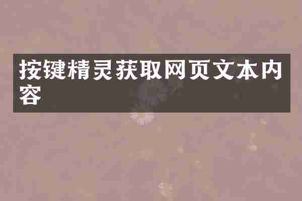 按键精灵获取网页文本内容