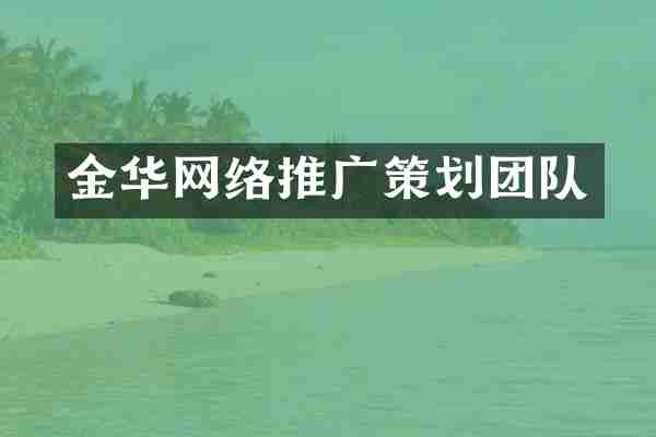 金华网络推广策划团队