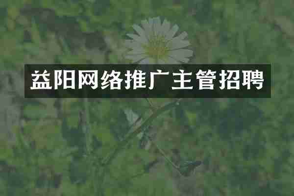 益阳网络推广主管招聘