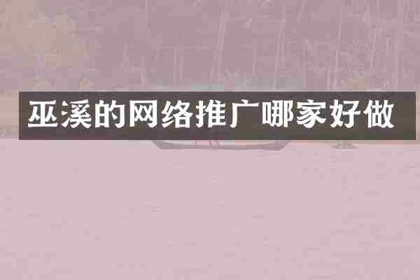 巫溪的网络推广哪家好做