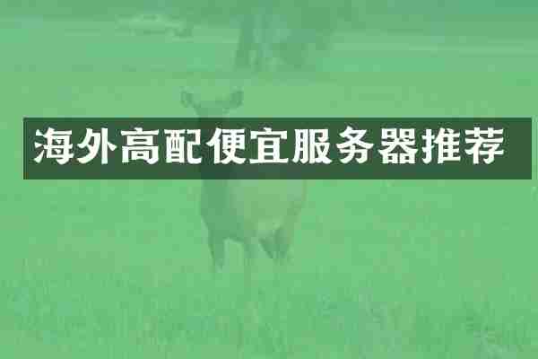 海外高配便宜服务器推荐