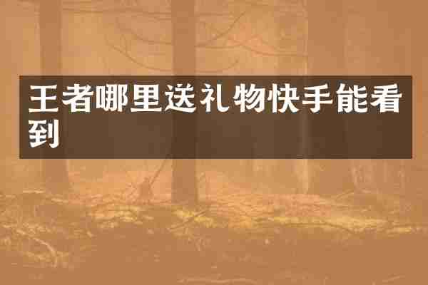 王者哪里送礼物快手能看到