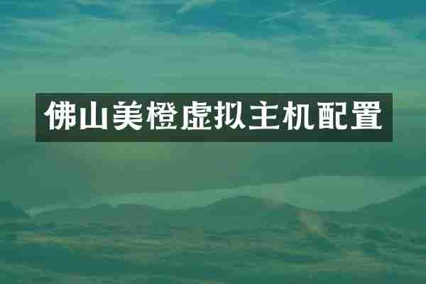 佛山美橙虚拟主机配置