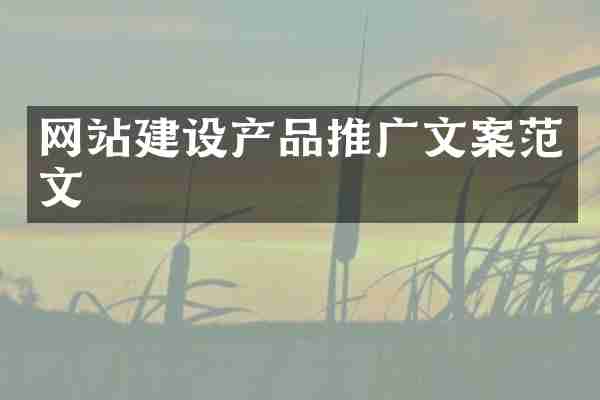 网站建设产品推广文案范文