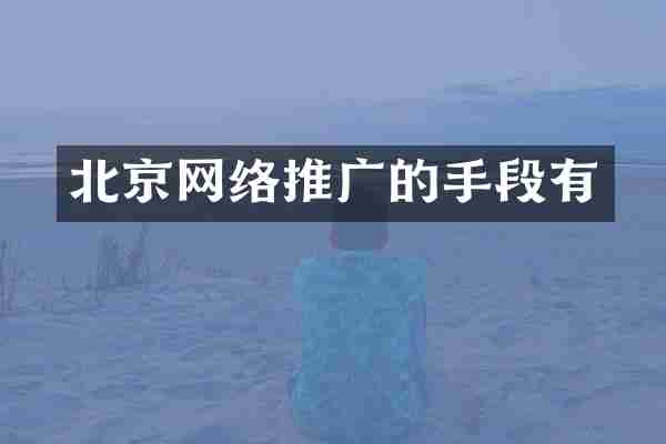 北京网络推广的手段有