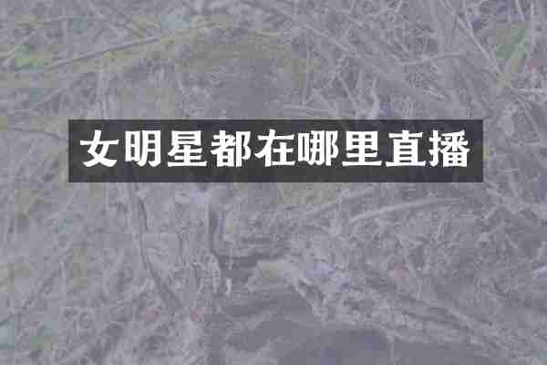 女明星都在哪里直播