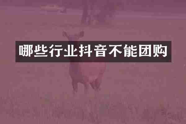 哪些行业抖音不能团购