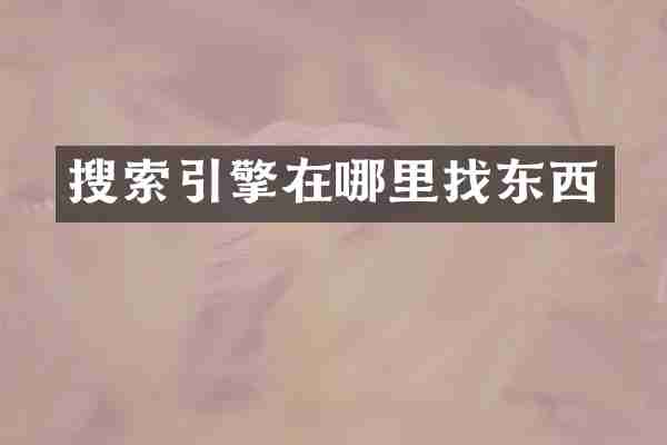 搜索引擎在哪里找东西