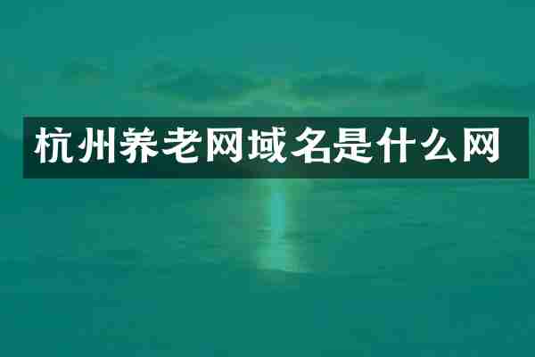 杭州养老网域名是什么网