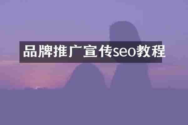 品牌推广宣传seo教程