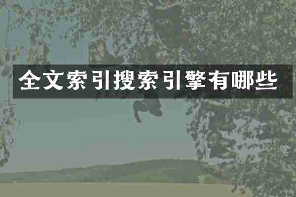 全文索引搜索引擎有哪些