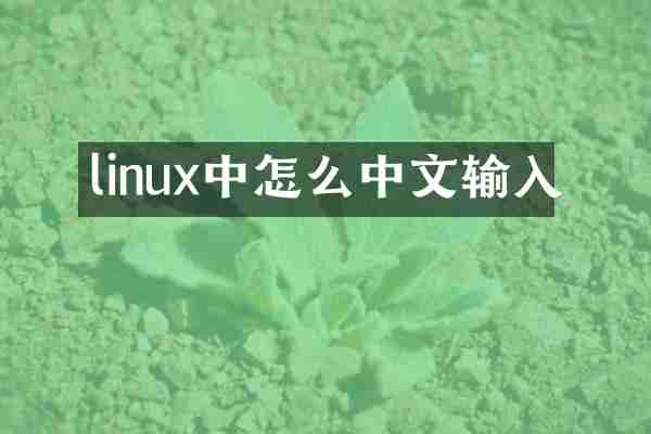 linux中怎么中文输入