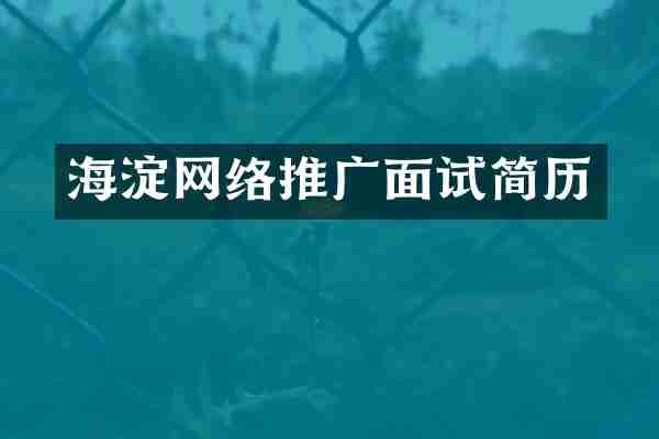 海淀网络推广面试简历
