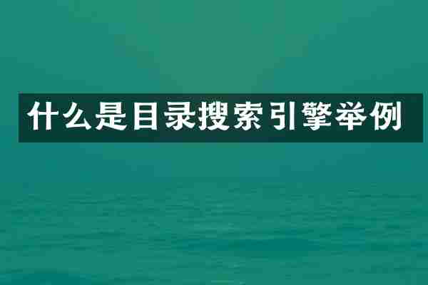 什么是目录搜索引擎举例