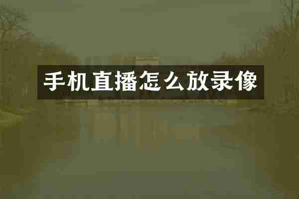 手机直播怎么放录像