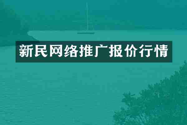 新民网络推广报价行情
