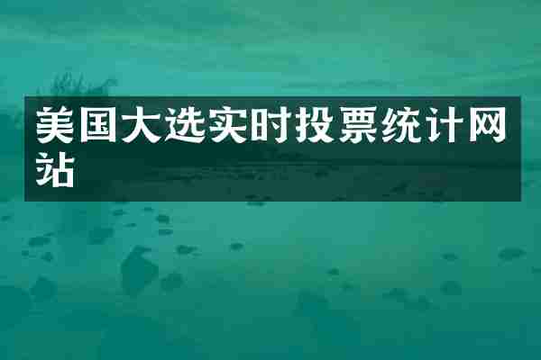 美国大选实时投票统计网站
