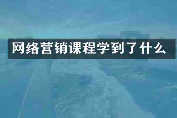 网络营销课程学到了什么