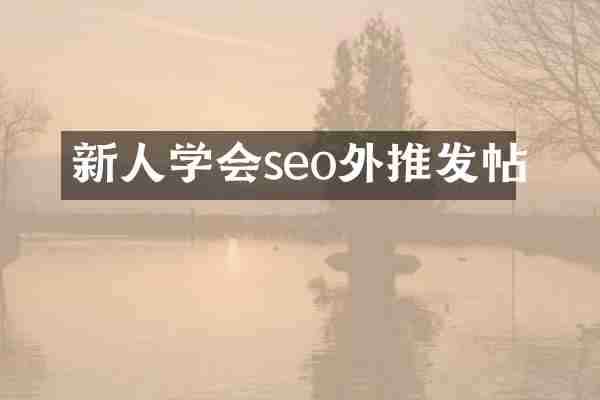 新人学会seo外推发帖