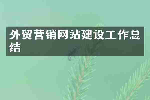 外贸营销网站建设工作总结
