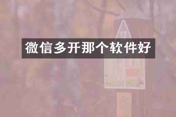 微信多开那个软件好
