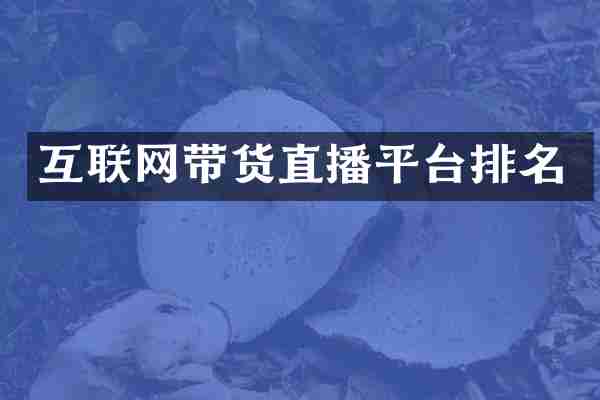 互联网带货直播平台排名
