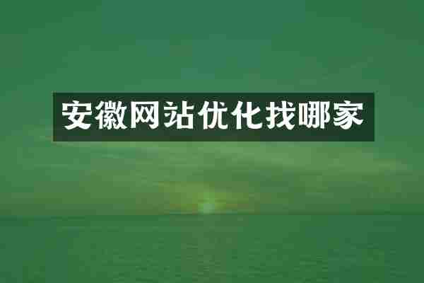 安徽网站优化找哪家
