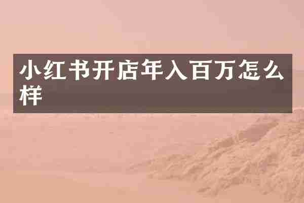 小红书开店年入百万怎么样