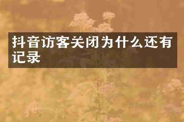 抖音访客关闭为什么还有记录