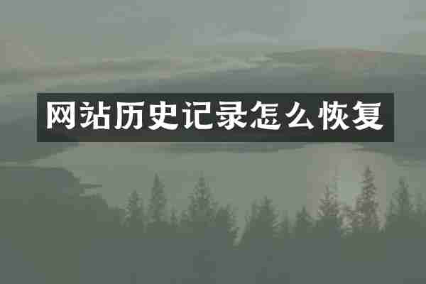 网站历史记录怎么恢复
