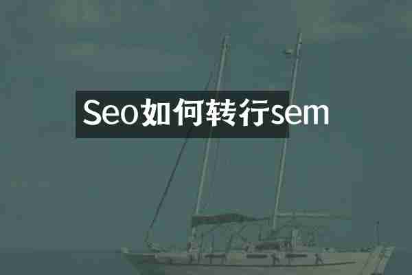 Seo如何转行sem