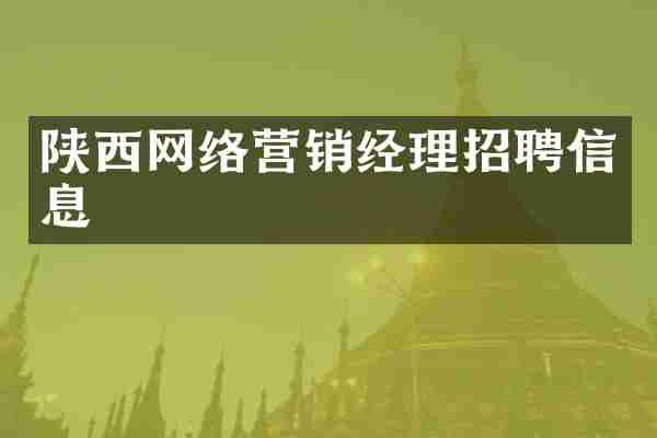 陕西网络营销经理招聘信息
