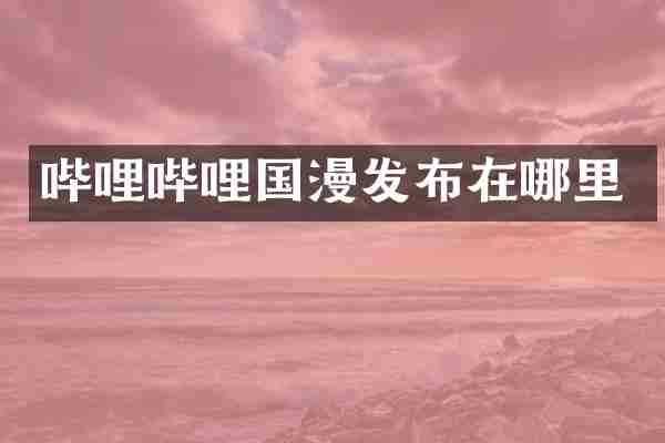 哔哩哔哩国漫发布在哪里