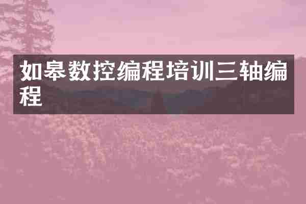 如皋数控编程培训三轴编程