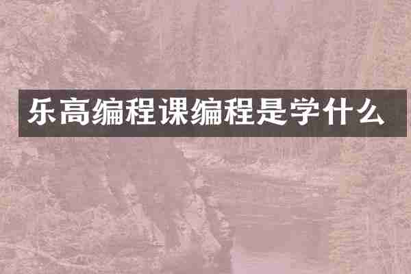 乐高编程课编程是学什么