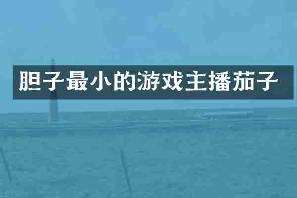 胆子最小的游戏主播茄子