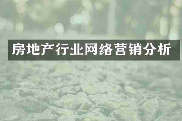 房地产行业网络营销分析