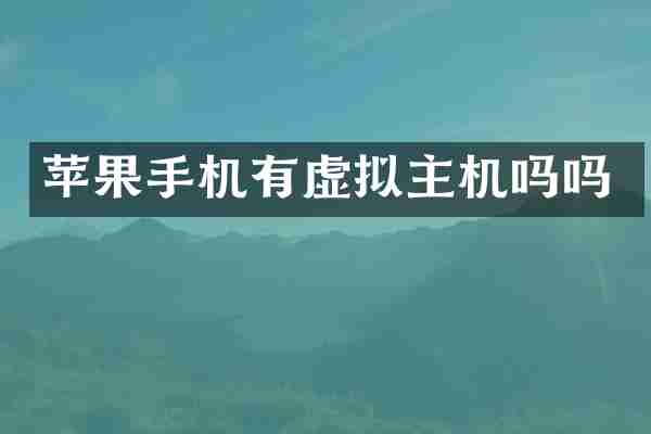 苹果手机有虚拟主机吗吗