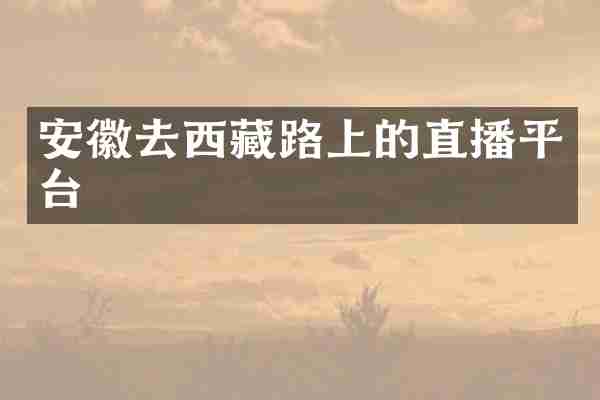 安徽去西藏路上的直播平台