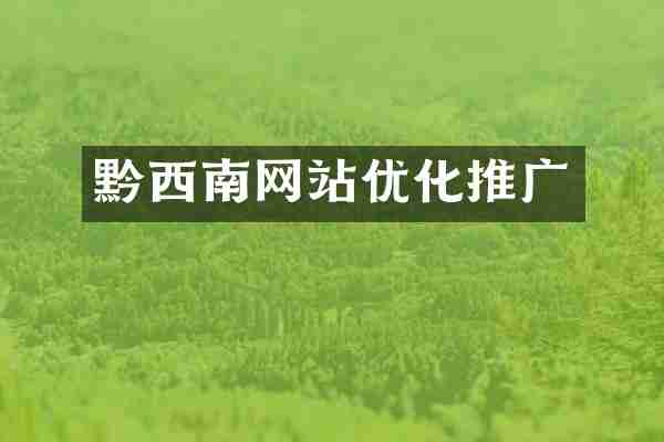 黔西南网站优化推广