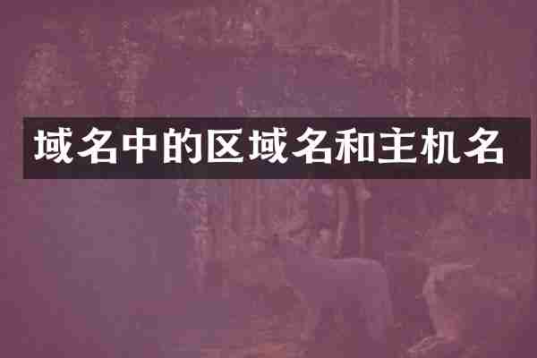 域名中的区域名和主机名