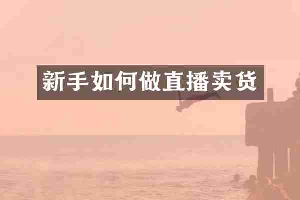 新手如何做直播卖货