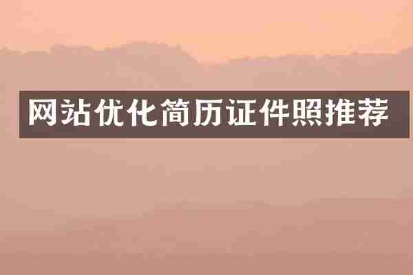 网站优化简历证件照推荐