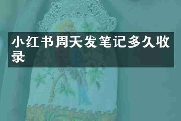 小红书周天发笔记多久收录