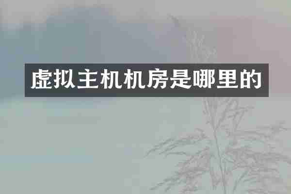 虚拟主机机房是哪里的