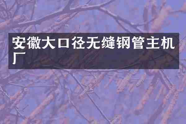 安徽大口径无缝钢管主机厂