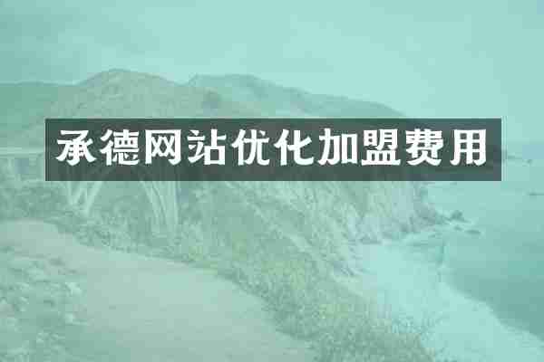 承德网站优化加盟费用